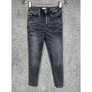 Frame Le One Skinny Jeans Womens Junior Size 1 Stretch Hughes Gray Denim Pockets